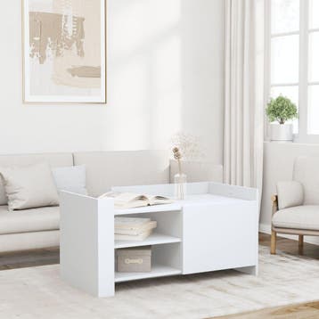 vidaXL Salontafel 100x50x50 cm bewerkt hout wit, 100 tot 150 cm, Verzenden, Nieuw, 50 tot 100 cm