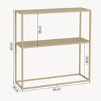 Consoletafel Strömstad haltafel met 1 plank 80x80x26 cm came, Huis en Inrichting, Tafels | Sidetables, Verzenden, Nieuw
