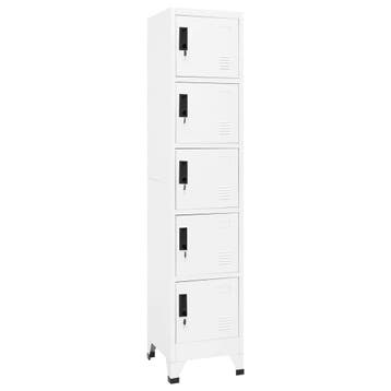vidaXL Lockerkast 38x40x180 cm staal wit, Verzenden, Nieuw