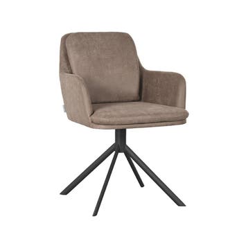 Stoel Joy | Taupe | Micro Suede | Zwart Metalen Frame, Verzenden, Nieuw in verpakking