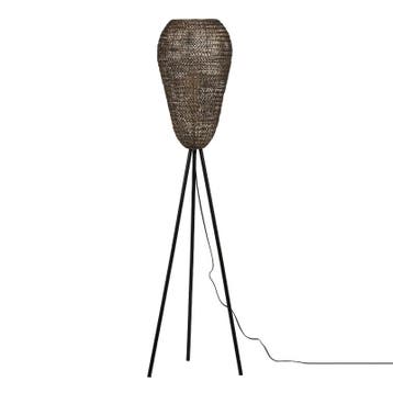 Messing vloerlamp landelijk, Mohcine, met schakelaar, Huis en Inrichting, Lampen | Vloerlampen, Nieuw, Ophalen of Verzenden, Landelijk