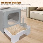 Kattenbak - Kattentoilet - 48x38x38 cm - Grijs - Nobleza •, Dieren en Toebehoren, Kattenbakken, Verzenden, Zo goed als nieuw