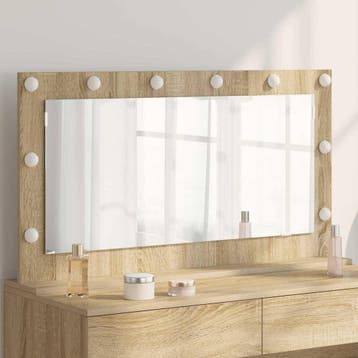 vidaXL Schmink Spiegel Sonoma Eiken 100 x 55 x 18 cm, Huis en Inrichting, Verzenden, Nieuw