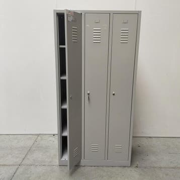 3-deurs kledinglocker hang+leggedeelte - 180x89x50, Huis en Inrichting, Ophalen of Verzenden, Nieuw