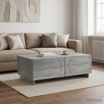 vidaXL Salontafel Grijs Sonoma 102 x 50,5 x 35 cm Bewerkt, Huis en Inrichting, Verzenden, Nieuw, Overige houtsoorten, 100 tot 150 cm