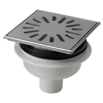 Vloerput | 150 x 150 mm | RVS 304 | verticale aansluiting..., Verzenden, Nieuw in verpakking
