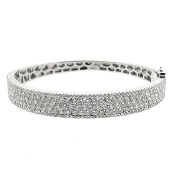 Witgouden armband met diamanten; Maat S/M (Slavenarmband), Gebruikt, Ophalen of Verzenden, Met edelsteen, Goud