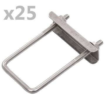 vidaXL U-verbinding voor hekpaal 25 sets 60x40 mm, Verzenden, Nieuw