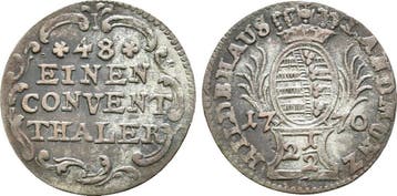 1/48 taler, daalder 1770 Sachsen Hildburghausen: Ernst Fr..., Verzenden