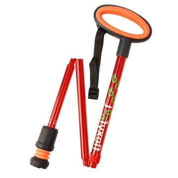 Wandelstok met ovalen handvat - opvouwbaar rood, Ophalen of Verzenden, Nieuw