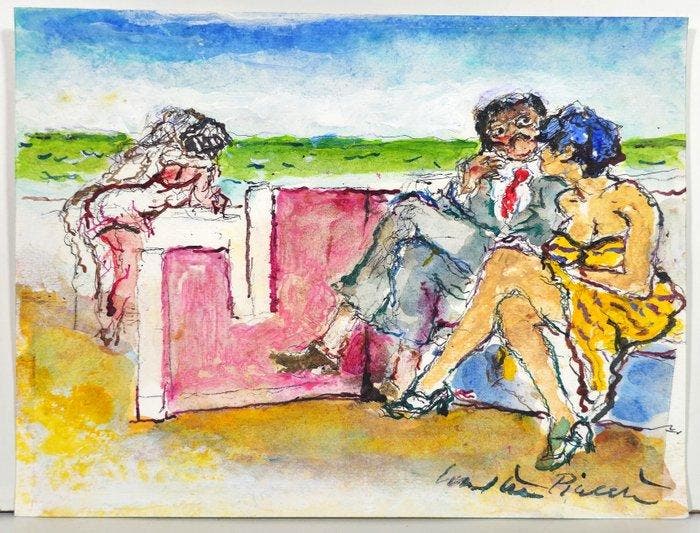 Walter Piacesi (1929-2022) - Lungo Mare, Antiek en Kunst, Kunst | Schilderijen | Modern