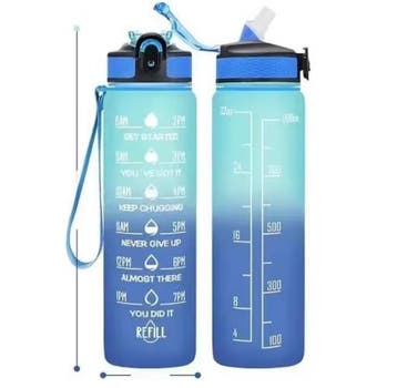 Sport Waterfles 1000 ml met Rietje en Lekvrije Dop, Verzenden, Nieuw
