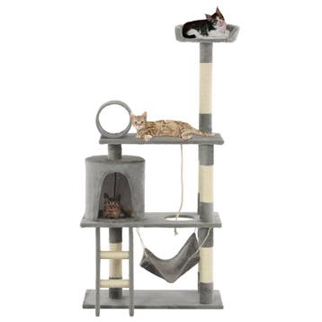 vidaXL Kattenkrabpaal met sisal krabpalen 140 cm grijs, Dieren en Toebehoren, Verzenden, Nieuw