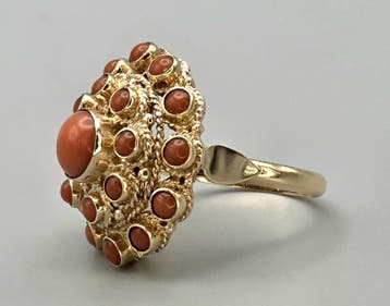 Gouden Vintage en Antieke  ringen met Edelstenen en Diamant., Overige kleuren, Verzenden, Zo goed als nieuw, Dame of Heer