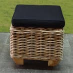 Toronto voetenbank 43x43xH43 cm naturel rotan, Ophalen of Verzenden, Nieuw