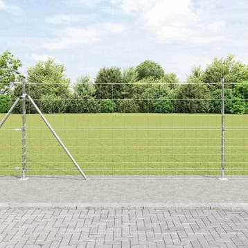 vidaXL Gelast Draadhek met Betonnen Basis 50 x 1,2 m, Tuin en Terras, Verzenden, Nieuw, IJzer