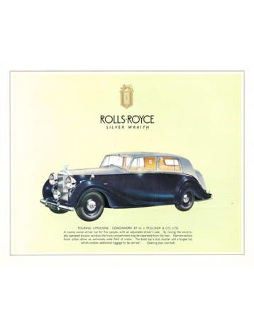 1950 ROLLS ROYCE SILVER WRAITH BROCHURE ENGELS, Nieuw, Author