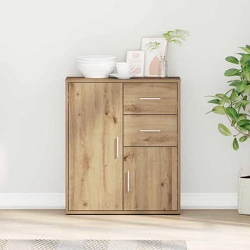 vidaXL Dressoir Artisan Eiken 60 x 31 x 70 cm Bewerkt hout, Verzenden, Nieuw, Overige houtsoorten, Minder dan 50 cm