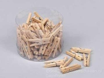 Knijpertjes Hout Naturel 3 cm 72 stuks, Ophalen of Verzenden, Nieuw