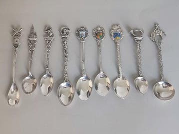 Lepel (9) - Steden - Zilver, Antiek en Kunst