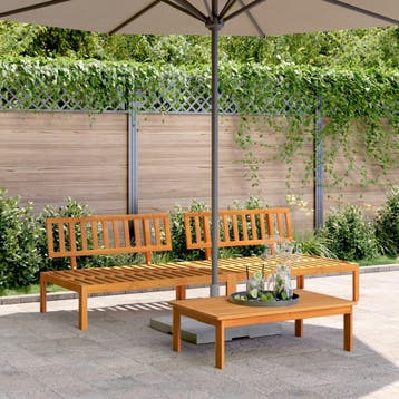 vidaXL Tuinmiddenbanken 2 st pallet massief acaciahout, Tuin en Terras, Verzenden, Nieuw, Hardhout