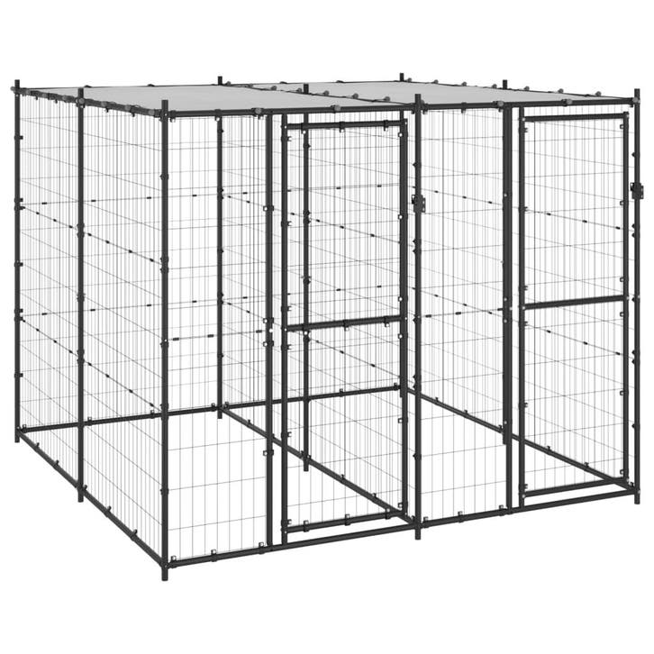 vidaXL Hondenkennel met dak 4,84 m², Dieren en Toebehoren, Honden-accessoires, Nieuw, Verzenden