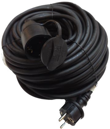 Technik Verlengkabel 30 meter H07RN-F 3x1.5 mm² Zwart IP4.., Ophalen of Verzenden, Nieuw