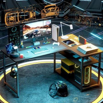 Gaming bureau - Gaming desk - Hoekbureau - 120x80 cm - Zwart, Verzenden, Zo goed als nieuw