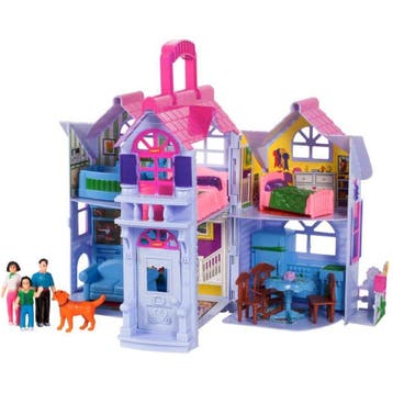 MalPlay Opvouwbaar Villa Poppenhuis met Meubels 18 cm -, Ophalen of Verzenden, Nieuw