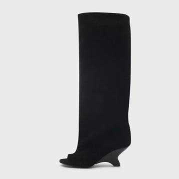 Dames Laarzen met Peep-toe, Hoge Schuine Hak en Kniehoge Sch, Verzenden, Nieuw