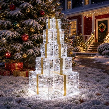 vidaXL Kerst led-cadeaudozen stapel 250 LEDs Koel wit, Diversen, Verzenden, Nieuw