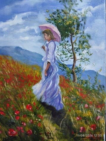 Franco Bencivenga (1953) - Donna con ombrellino