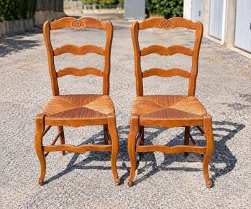Stoel (2) - Beuken - Paille Louis XV
