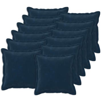 vidaXL Kussensloop 12 pcs HOUTEN Blauw 50 x 50 cm Microfiber, Verzenden, Nieuw, Blauw