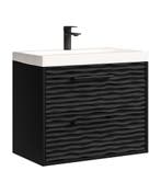 Badkamermeubel Etna 60cm mat zwart Badmeubel met wastafel, Verzenden, Nieuw, Wastafelkast