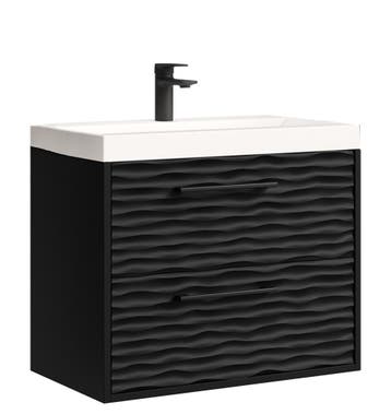 Badkamermeubel Etna 60cm mat zwart Badmeubel met wastafel, Verzenden, Nieuw, Wastafelkast