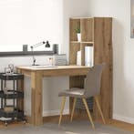 vidaXL Bureau met plank Artisan Eiken 122 x 67 x 145 cm, Verzenden, Nieuw