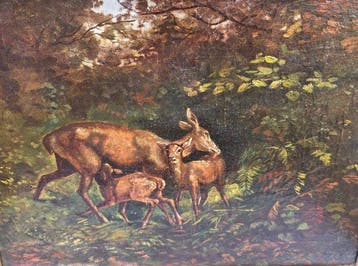 Friedrich Gauermann (1807-186), attributed to - Biches dans
