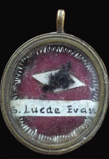 Relikwie - zilverachtig brons - 1850-1900 - Sint Lukas de