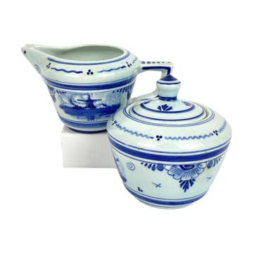 Delfts blauw roomstel - Plateelbakkerij Schoonhoven - na1946, Antiek en Kunst