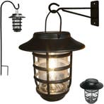 Zwarte solarlamp Sting hanglamp, priklamp en tafellamp-in-1, Tuin en Terras, Buitenverlichting, Overige materialen, Verzenden