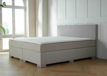 ACTIE! Boxspring Barcelona 140 200 Beige, Verzenden, Beige, Nieuw, 140 cm