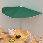 vidaXL Parasol half met paal 180x90 cm groen, Tuin en Terras, Parasols, Verzenden, Nieuw, 1 tot 2 meter