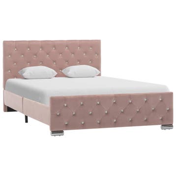 vidaXL Bedframe fluweel roze 120x200 cm, Verzenden, Nieuw, Twijfelaar, 120 cm