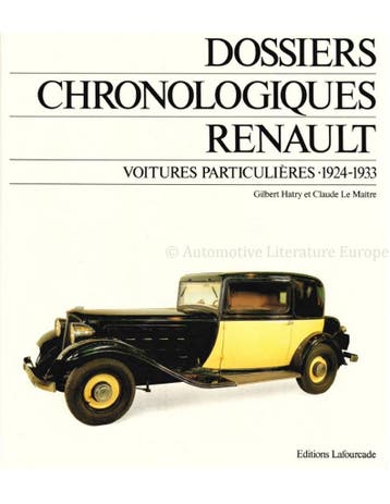 DOSSIERS CHRONOLOGIQUES RENAULT, VOITURES PARTICULIÈRES,, Nieuw, Renault, Author