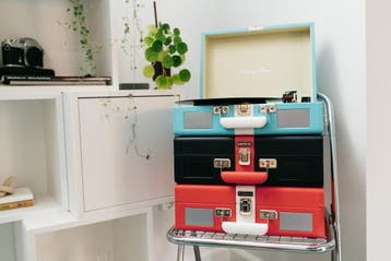Retro Platenspeler - Vinyl Koffer met Bluetooth - Auto-stop, Verzenden, Zo goed als nieuw