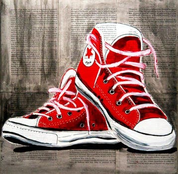 Bazévian DelaCapucinière - Pop Red Converse Shoes - Ready to