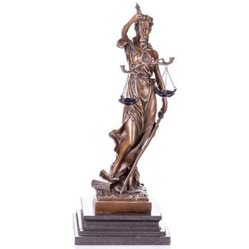 Figuur - Bronzefigur „Justitia“ – klassische Darstellung der, Antiek en Kunst
