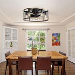 Plafondventilator met Licht 20 Inch Zwart Stil, Verzenden, Nieuw