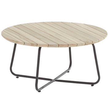Axel lounge tuintafel 73xH35 cm rond teak 4-Seasons Outdoor, Ophalen of Verzenden, Nieuw, Teakhout